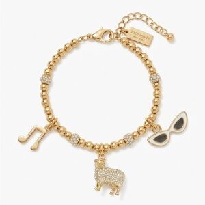 RARE Kate Spade Multi-Charm Beaded Bracelet – Sheep, Music Note, & Sunglasses